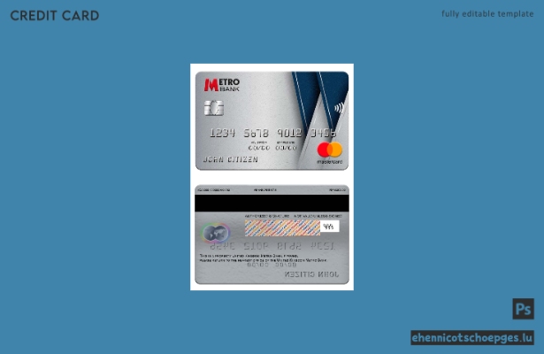 Beispielvorschau der Metro Bank Mastercard (Großbritannien)